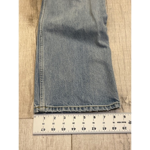 RE/DONE Originals High Rise Straight Leg Jeans Light Wash Distressed Blue Sz 27 - Picture 5 of 12